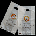 White HDPE plastic retail bags with die-cut handle